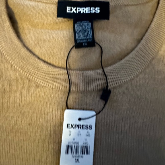 Nwt - express merino wool crew neck sweater size xxl color camel - Picture 5 of 10